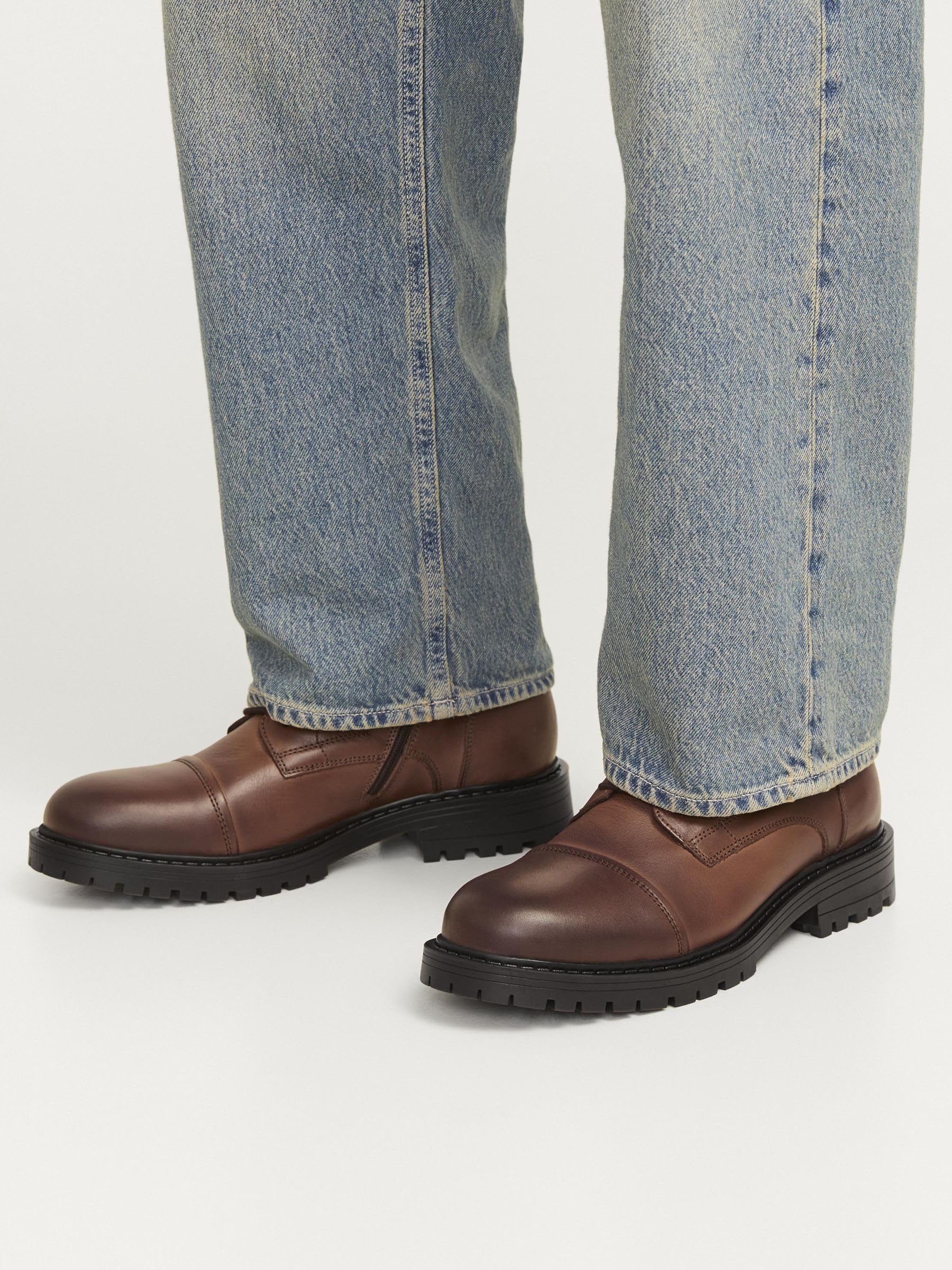 JACK & JONES Jfwtremor Bottes en Cuir Sn Bottines à lacetsHomme