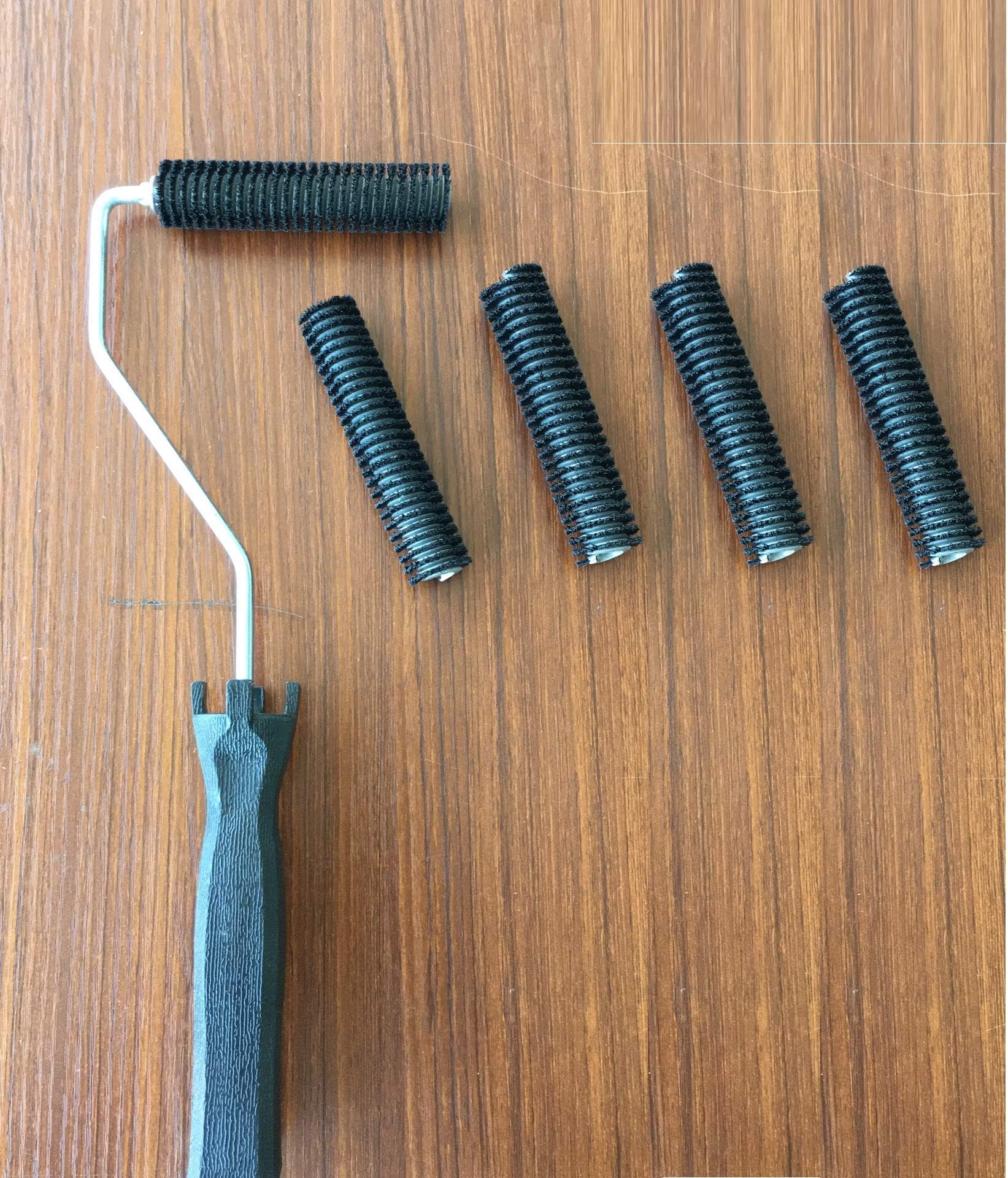5pcs 4" fiberglass laminating roller quick release quick change bubble roller for resin Laminating Roller project kit for composite