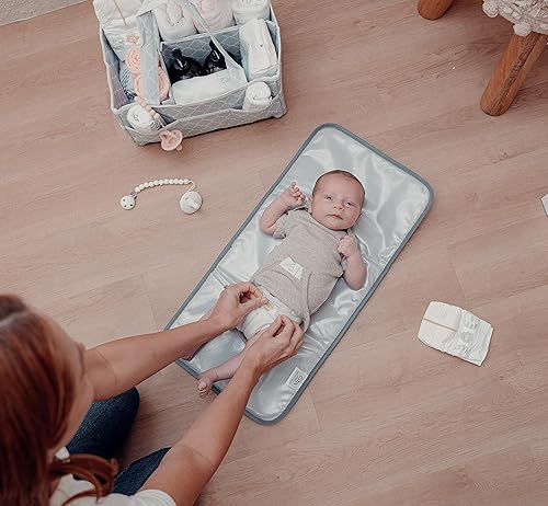 Miniatura 4 de Comfy Cubs Paños de muselina para eructos, grandes, 100% algodón, para bebés, color blanco, paquete de 10 unidades y cambiador de bebé, almohadillas