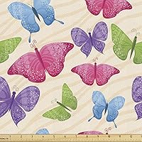 Vista 1 de Ambesonne - Tela multicolor impresa digital por The Yard