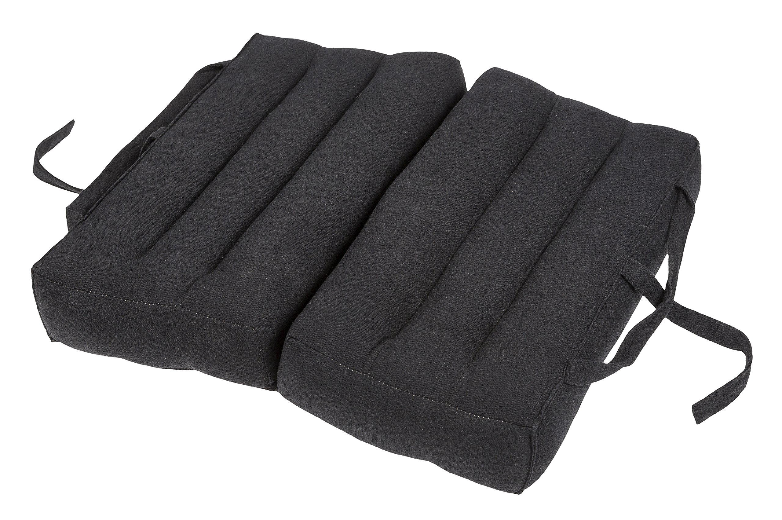 Coussin pliant 40x40 noir de méditation assise et zafu de voyage pliable pour le sol
