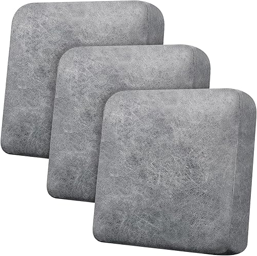 Vista 41 de Fundas de cojín para sofá, con aspecto de cuero, 3 piezas, juegos de fundas elásticas para asientos de sofá para sala de estar, fundas de cojín