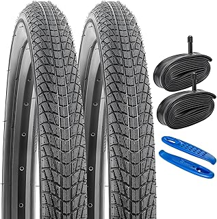 YunSCM 2Pcs 20 inch Bike Tyres 20x1.75 Tires 47-406 and 20 inch Inner Tubes AV32mm Valve Compatible with 20 x 1.75 Road bikes, city bikes Bicycle Bike Tyre