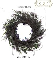 Valery Madelyn Művirág Ajtókoszorú - Lila és Zöld Tavaszi Dekoráció Húsvétra, Műanyag Ajtódísz 45 cm 5