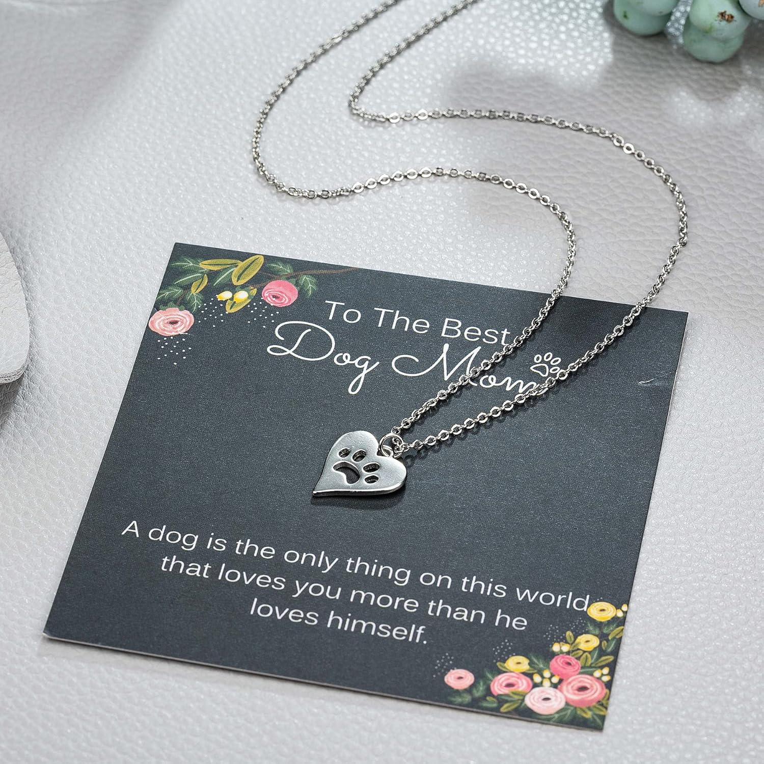 Dog Mom Gifts for Women, 925 Sterling Silver Paw Necklace, Heart Pendant, Mother’s Day Gift for Mom, Dog Lovers Necklace - Image 7
