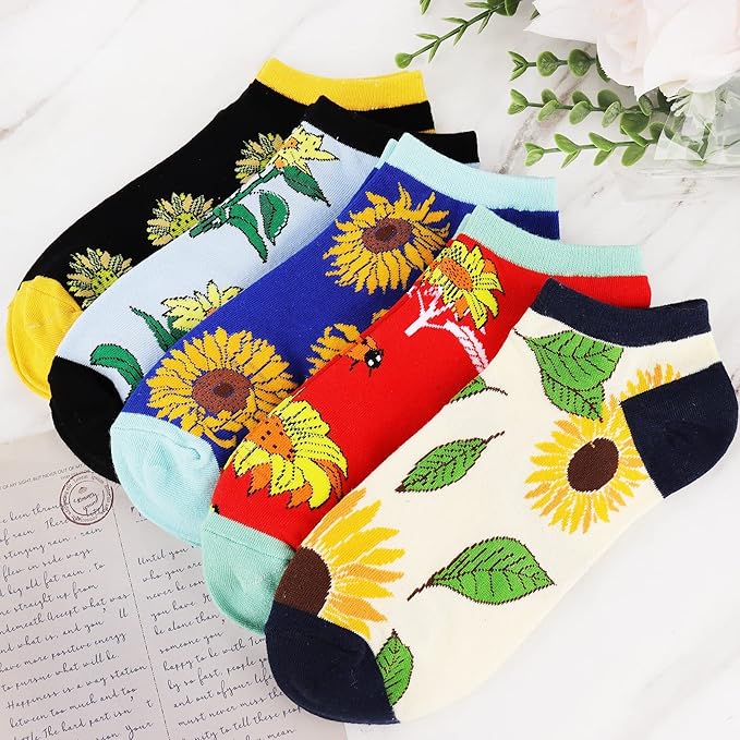 Calcetines Tobilleros de Algodón para Mujer Jeasona Multicolor miniatura 3