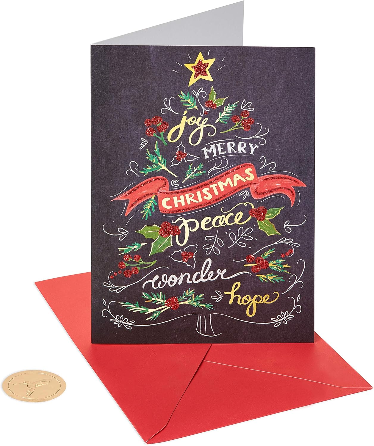 Papyrus Christmas Cards Boxed, Chalkboard Holiday Tree (12Count