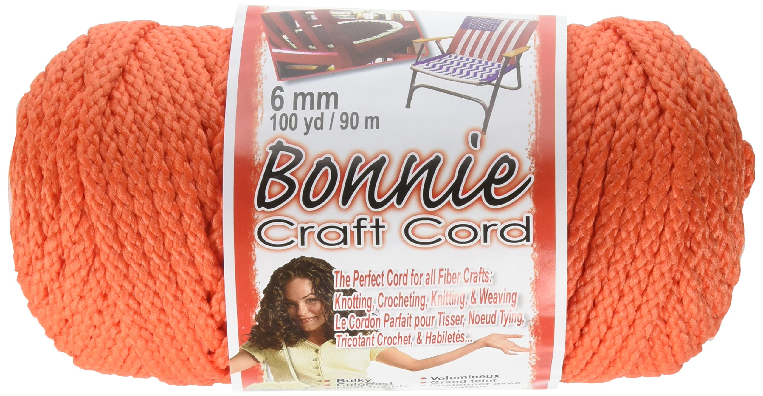 Pepperell polyolefin fiber Bonnie Macrame Craft Cord 6 mmx 100 yard-Orange