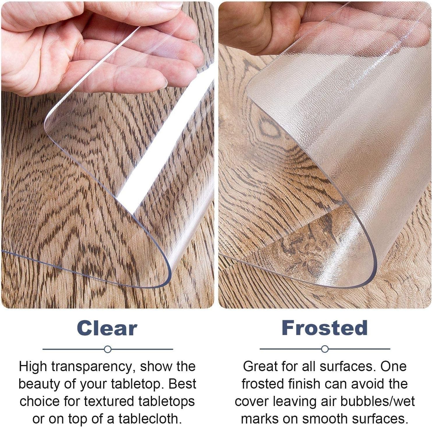 Non-Slip Matte Frosted Transparent Carpet Protector - 1.5mm Thick Roller Mat for Nursery, Dining & Study Rooms, Available in 64/80/104/128/144/152 Inch Sizes