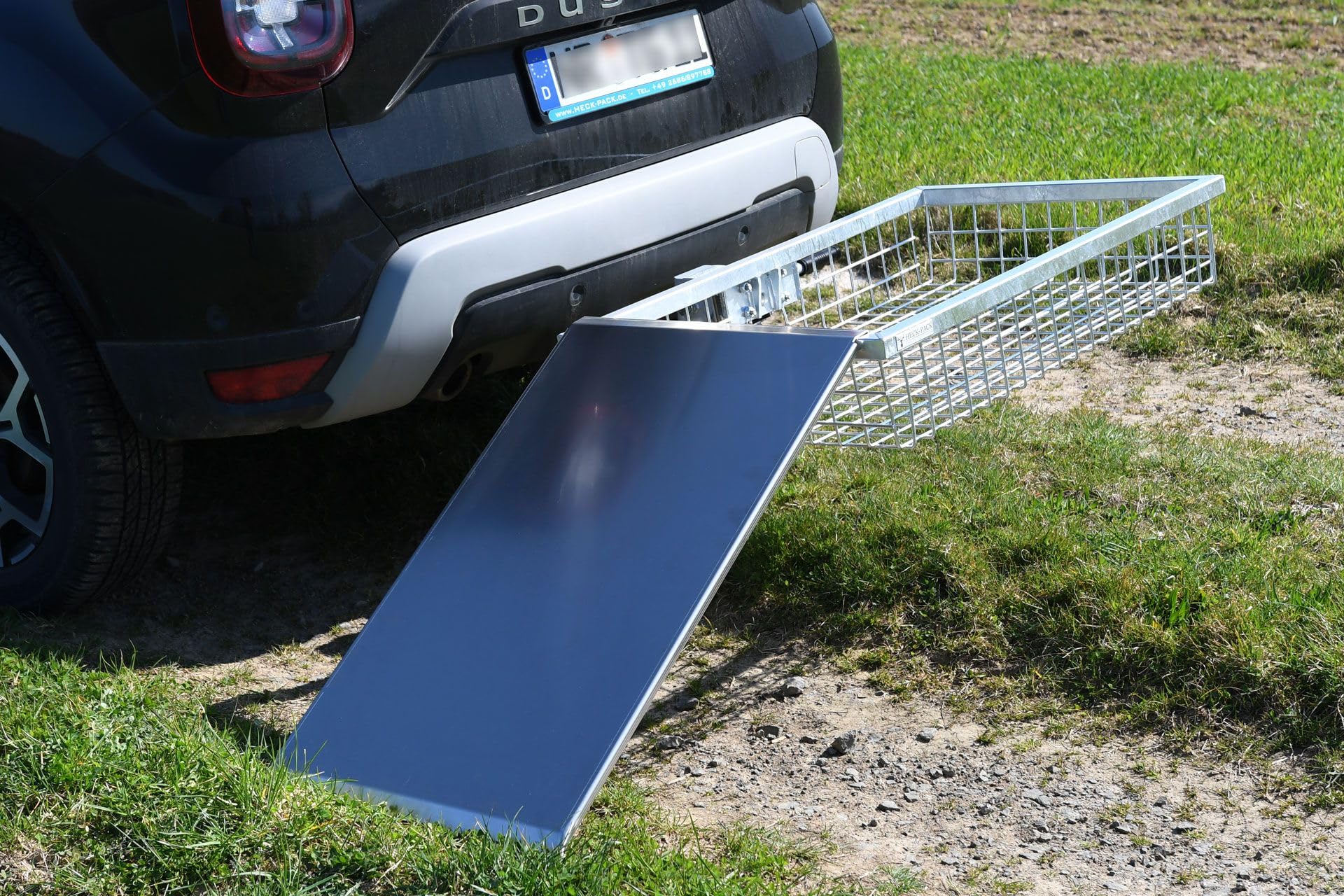 Heck-Pack Rampa górska, rampa załadunkowa, rampa, pomoc do załadunku z blachy aluminiowej (do bagażnika tylnego 600 mm)