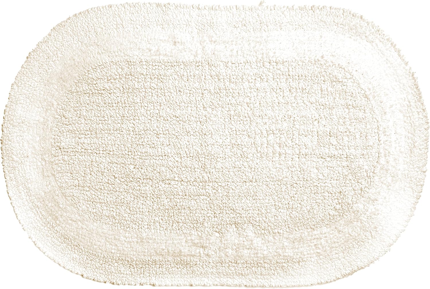 Moda at Home 454548 Serene Oval Bath Rug, Reversible, 100% Cotton, 18-Inch X 28-Inch, Natural : Home & Kitchen