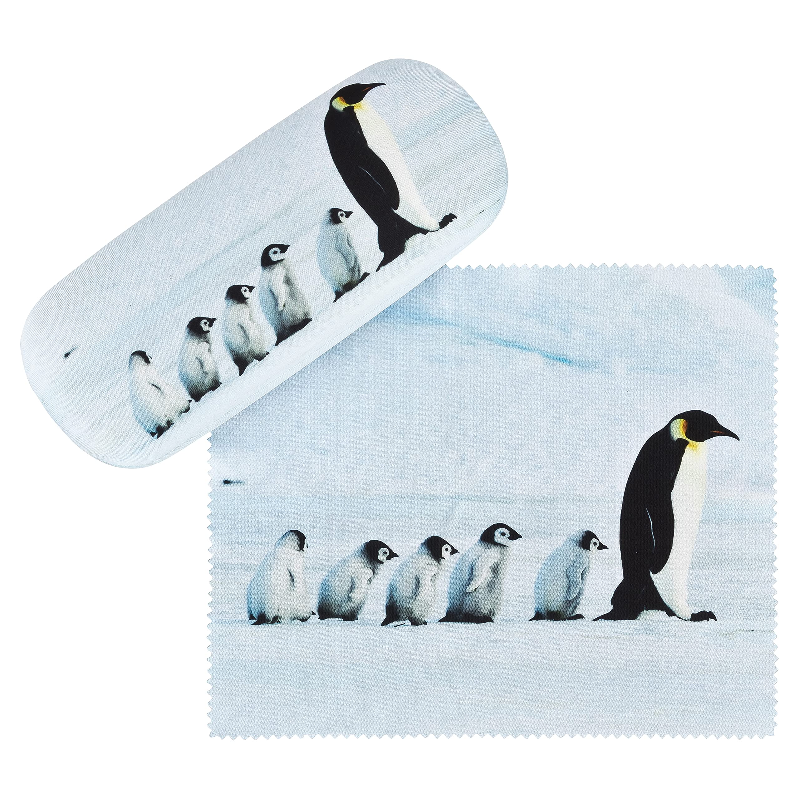 VON LILIENFELDGlasses Case Penguins Present Cleaning Cloth Spectacle Cases Lightweight Stable