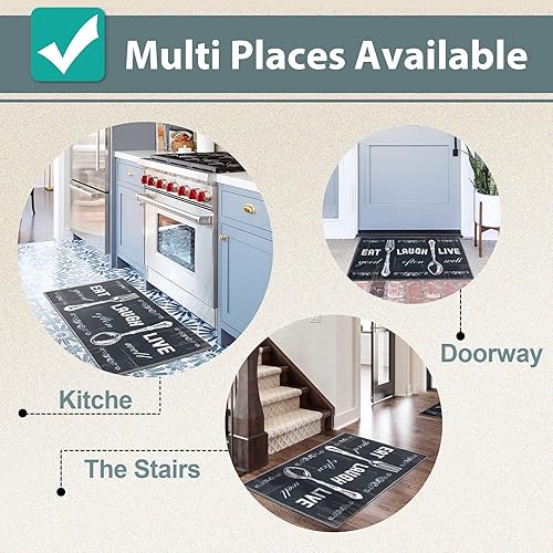 Miniatura 10 de Juego de tapetes de goma de Carvapet antiderrapantes para detrás de la puerta o la cocina