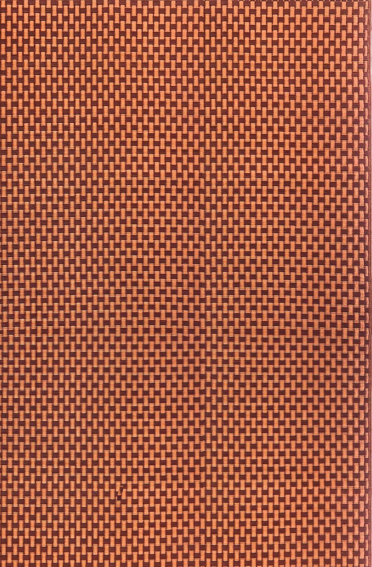 Mad Mats Geometric Outdoor Rug, Reversible Plastic Mat (6' x 9', Basket Weave - Brown Oxide)