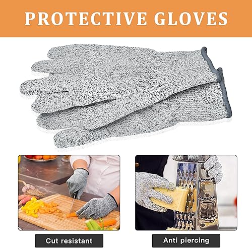 Miniatura 6 de 7 piezas de removedor de cepillo de escamador de peces con guante gris, removedor de dientes de sierra de acero inoxidable, herramienta de limpieza