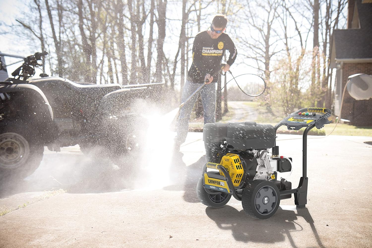 Champion Power Equipment 4200-PSI 4.0-GPM Commercial Duty Low Profile Gas Pressure Washer : Patio, Lawn & Garden