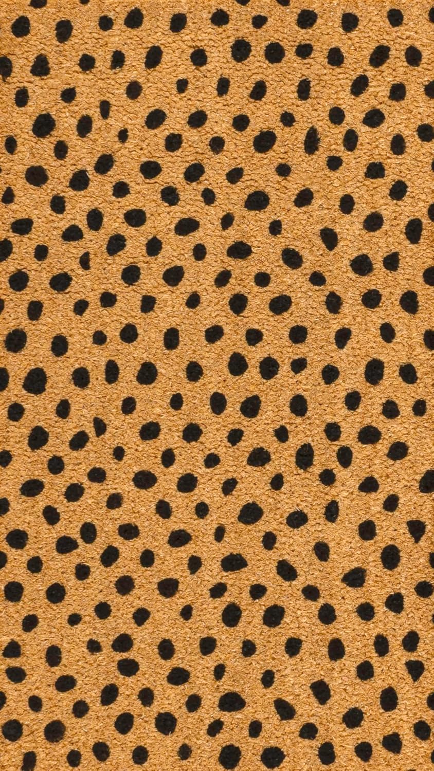 JONATHAN Y Natural Coir Indoor/Outdoor Mat 17" X 30" Natural/Black Dot, Peater Classic Casual Commerical Doormat Ideal for Door Entrance, Patio, Porch, Backyard, Garages, Easy to Clean NRF106A-1730