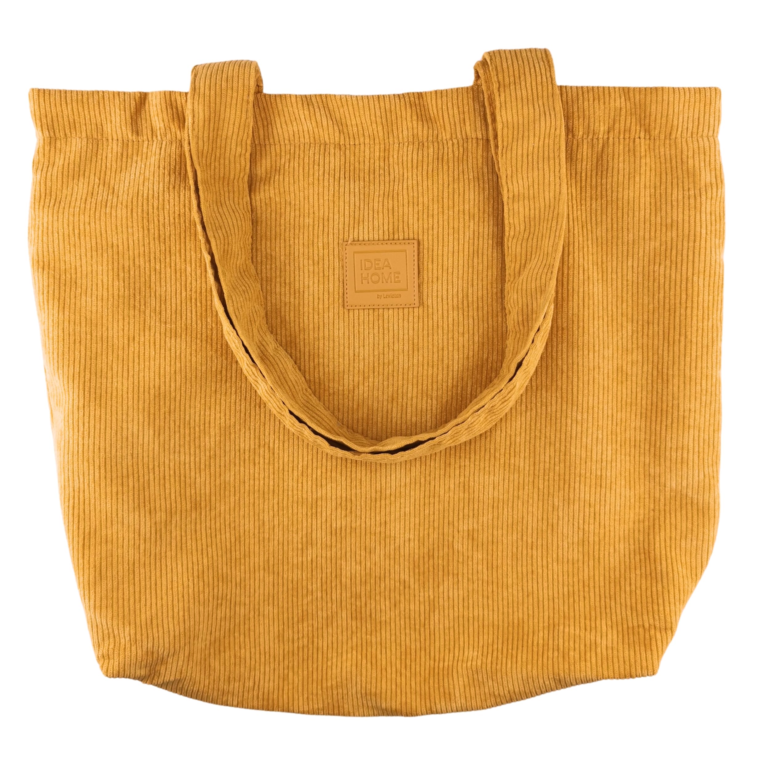 IDEA HOME Manhattan Corduroy Tote Bag 45x40 cm with Magnetic Closure and Double Handles – Stylish and Durable Shopper Bag for Everyday Use, Mustard Yellow