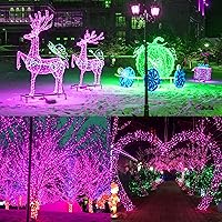 Vista 6 de 300 luces LED de Halloween, cadena de luces de Halloween de 98.5 pies con 8 modos de iluminación, mini luz impermeable y conectable, enchufe