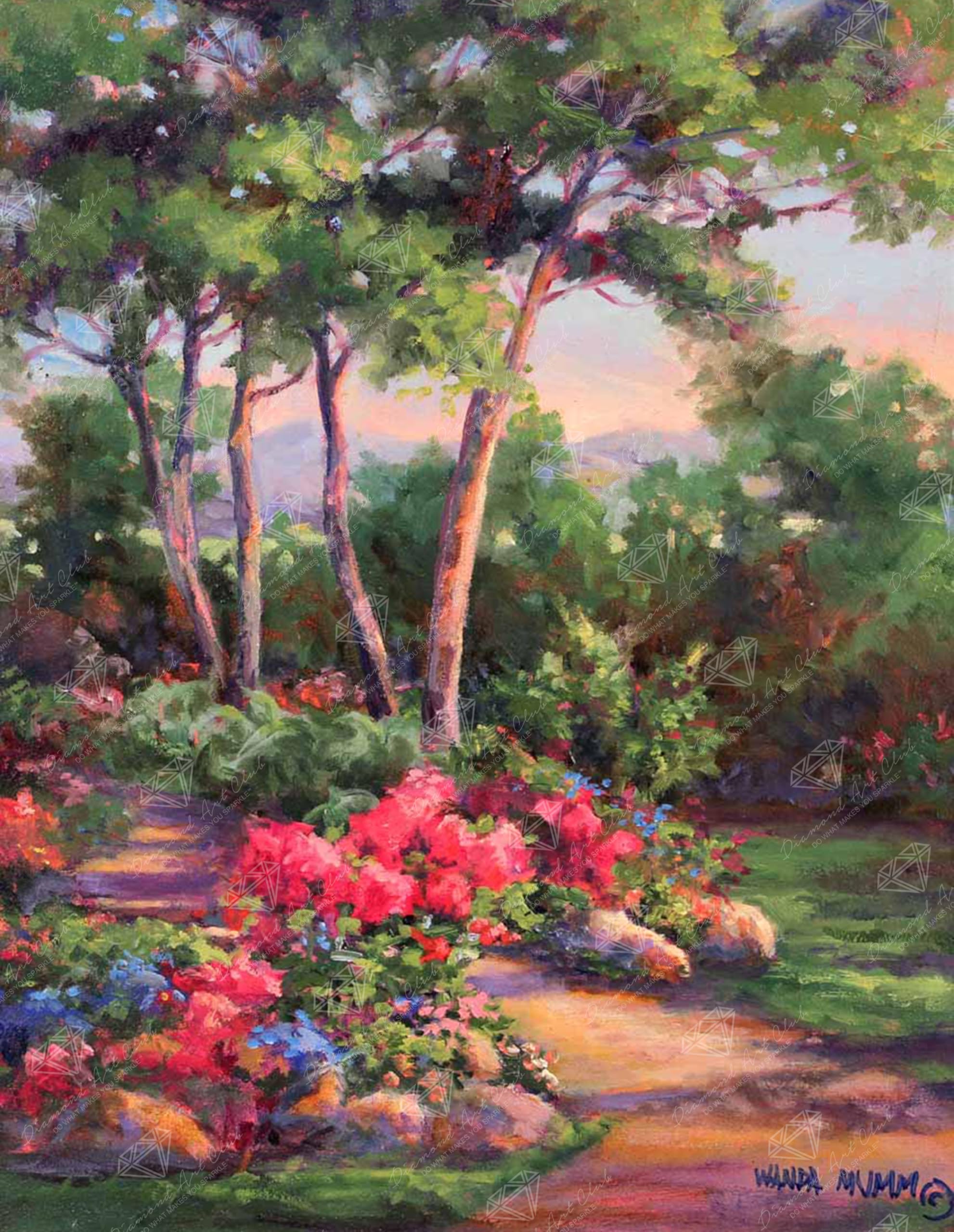 DIAMOND ART CLUB Bibler Garden Path Diamond Painting Kit, Fun DIY Crafts for Adults, Round Diamond Art Canvas, 13" x 17"