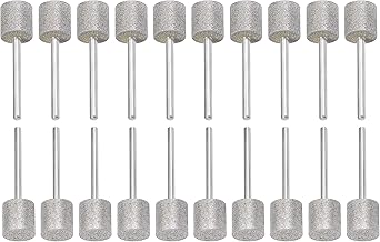 20Pcs Diamond Grinding Bits, 12mm Cylinder Head, 1/8 Shank, 45mm Long Diamond Coated Burr Mounted Point