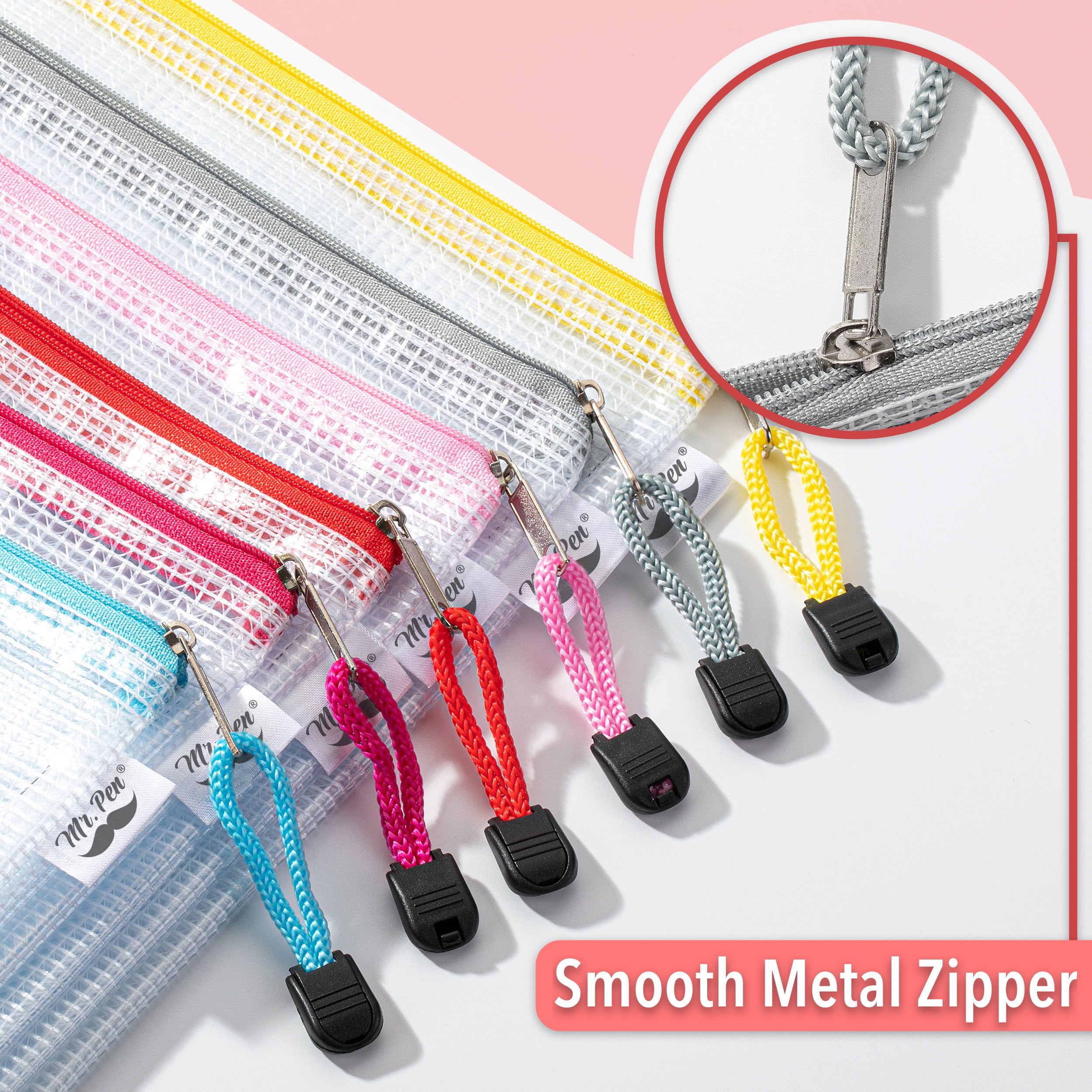 Amazon.com : Mr. Pen- Plastic Mesh Zipper Pouch with Label