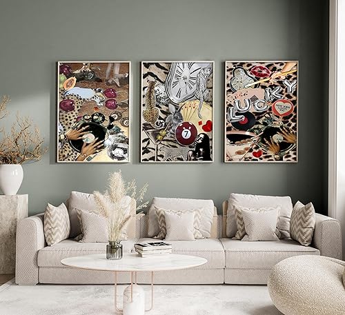 Miniatura 3 de Arte de pared de leopardo de moda Funky Black Girl Cheetah Pictures Decoración de pared Mujer Negra Lucky Y2k Pósteres estéticos de moda Disco 8