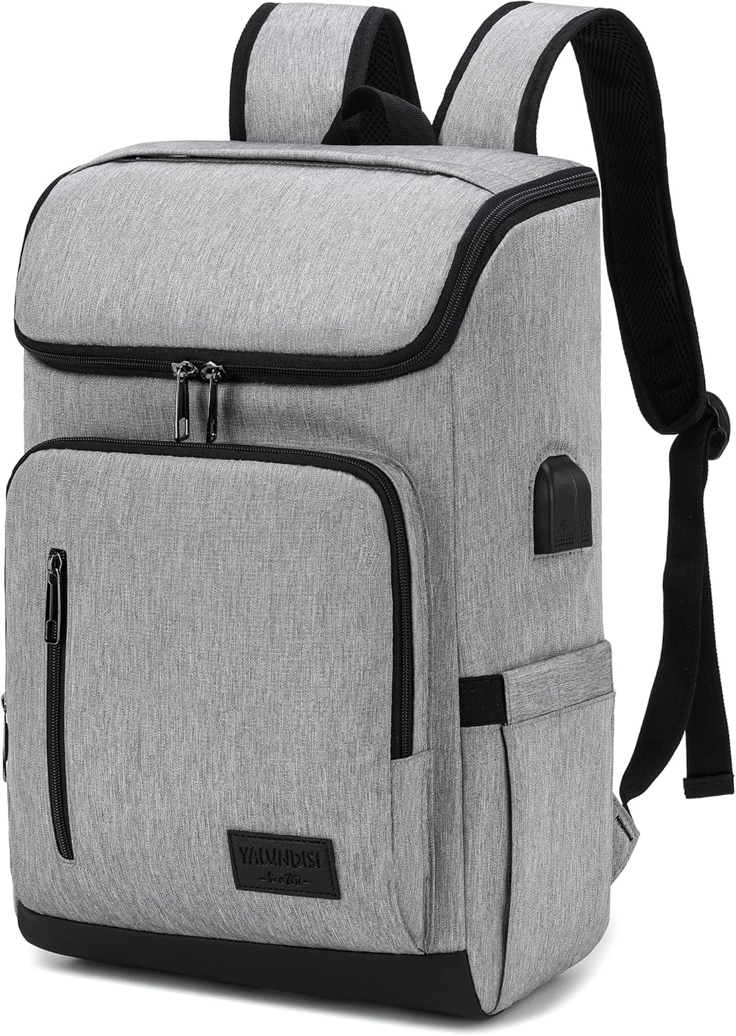 YALUNDISI Laptop Backpacks Travel Backpack Carry On Backpack Casual Daypack with USB Charging Port for Men Women Grey