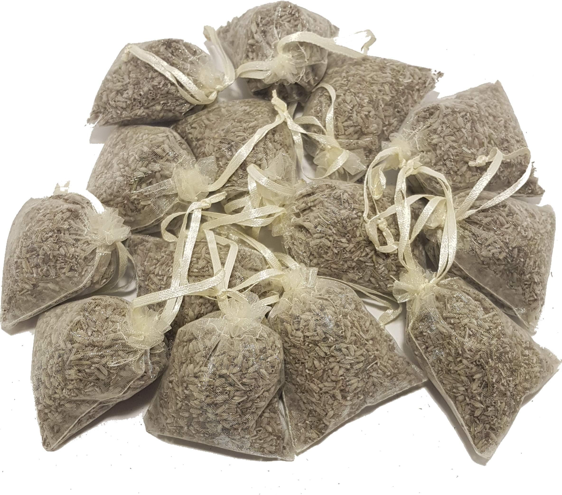 Laodicea Home | Cream Bags, Pack of 18 | Highest Fragrance Lavender Scent Sachets | Dried Lavender Flower Buds Sachets | Natural Deodorizer | Lavender Scented Sachets for Drawer and Closet