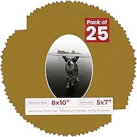 Vista 140 de Tapete de 8 x 10 pulgadas, corte biselado para fotos de 5 x 7 pulgadas, con apertura de tablero de fotos ovalado blanco precortado, sin ácidos, mate