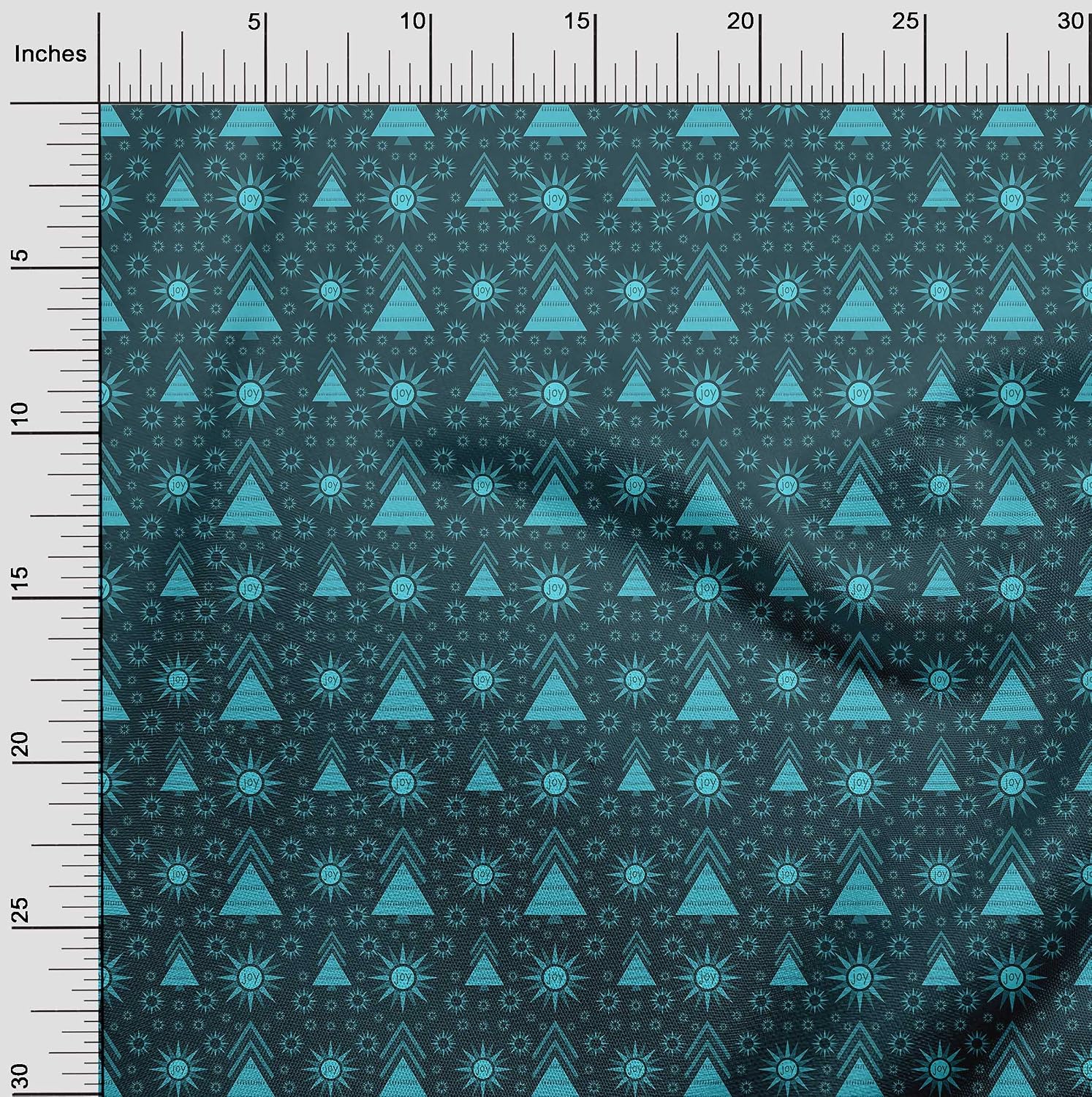 oneOone Viscose Chiffon Medium Blue Fabric African Tribal Fabric for Sewing Printed Craft Fabric by The Yard 42 Inch Wide