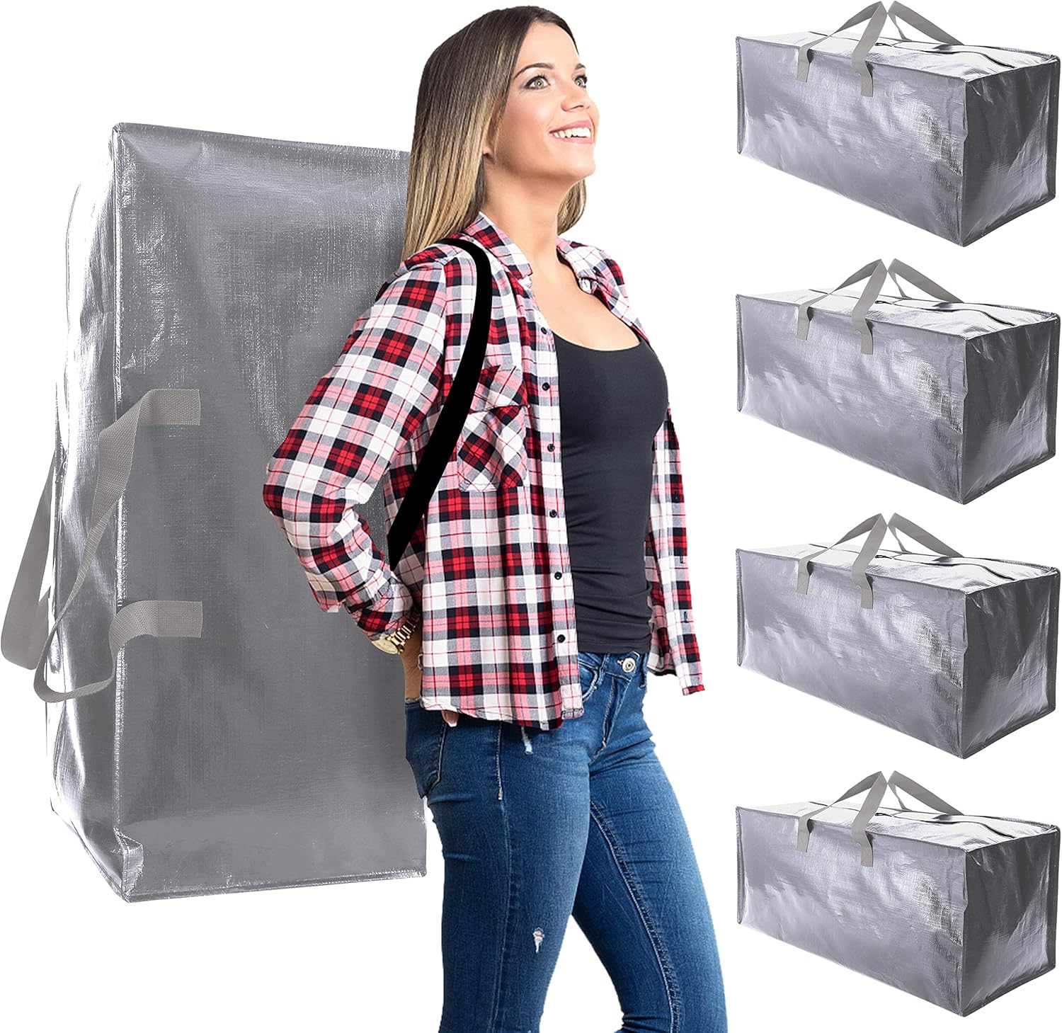 WTREE Heavy Duty Moving Bags, Extra Large Storage Totes W