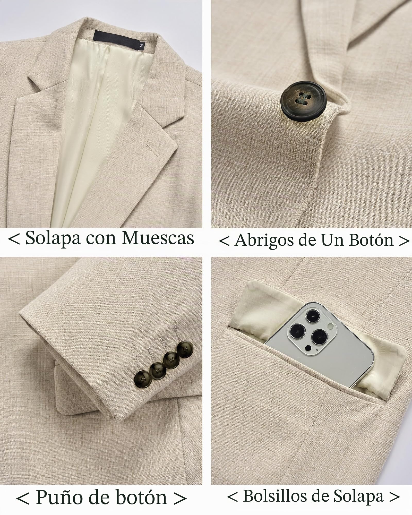 Blazer Hombre Casual Elegante 1 Botón Chaqueta Traje Oficina Negocios 3XL