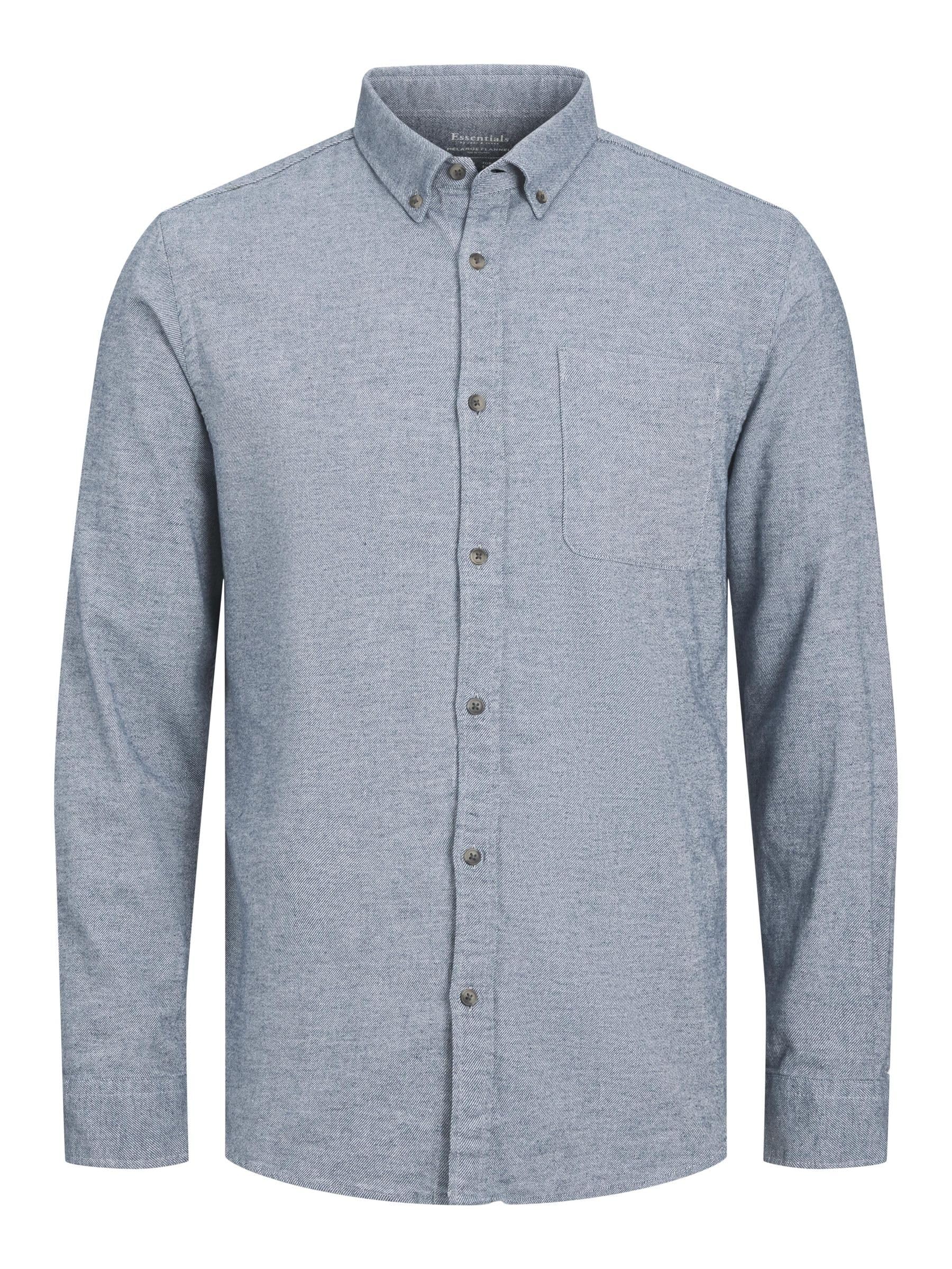 JACK & JONES Jjeclassic T-shirt Melange Ls Sn Homme Chemise, Bleu Jeans Clair, M