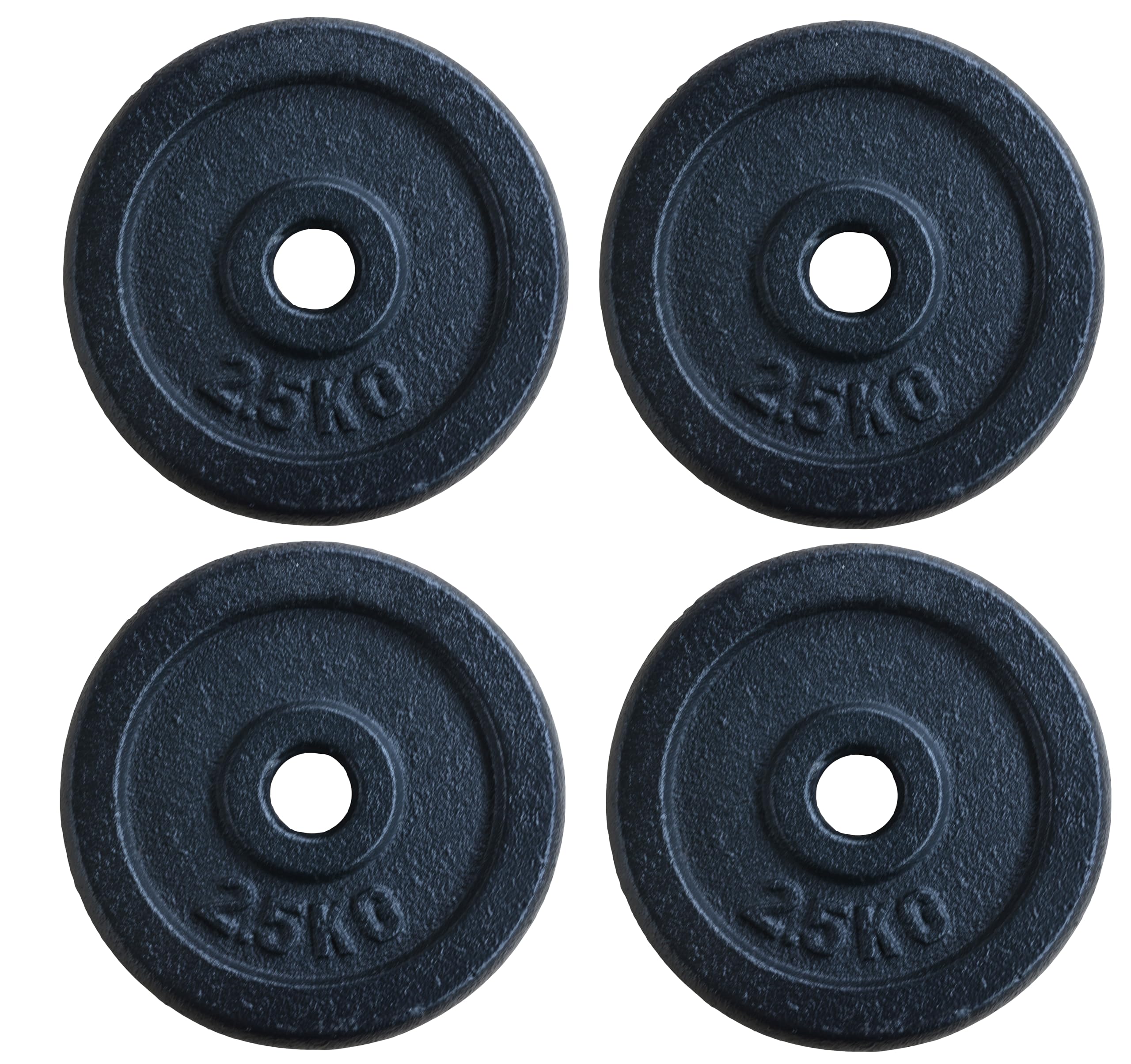 Cast Iron Weight Plates fit all standard 1 inch diameter bars Fitness Dumbbell Weights Set Bodybuilding Weight Lifting Home Gym Equipment (2.5kgs x 4 =10kgs)