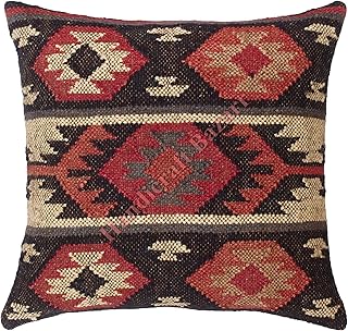 Handicraft Bazarr Bohema vintage frędzle z fiszbinami drewno macierzyńskie wełna juta poszewka na poduszkę kilimowy geometryczny wzór poszewka na poduszkę hipisowska tradycyjna sham euro dzieci nauka boho wystrój