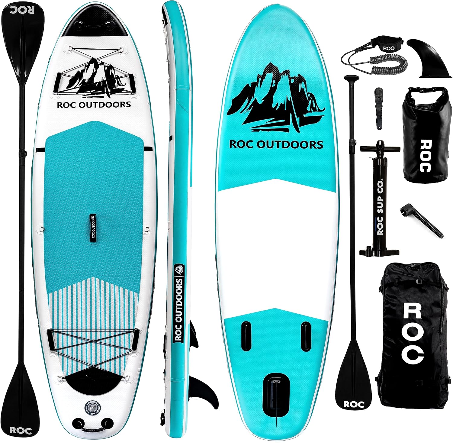 Roc Inflatable Stand Up Paddle Boards with Premium SUP Paddle Board Accessories