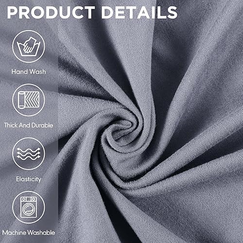 Miniatura 4 de Peryiter Juego de 3 fundas para sofá, fundas de elastano de seda de leche para sofá, sofá biplaza, sillón, ajuste elástico, sin arrugas, protector