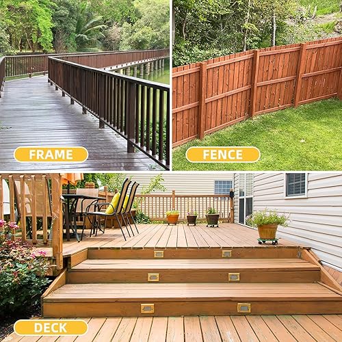 Miniatura 3 de WELLOCKS Tornillos de cubierta #8 × 1 pulgada, caja de 1.2 libras, aproximadamente 306 piezas de color tostado, Torx Drive T25 bits incluidos por