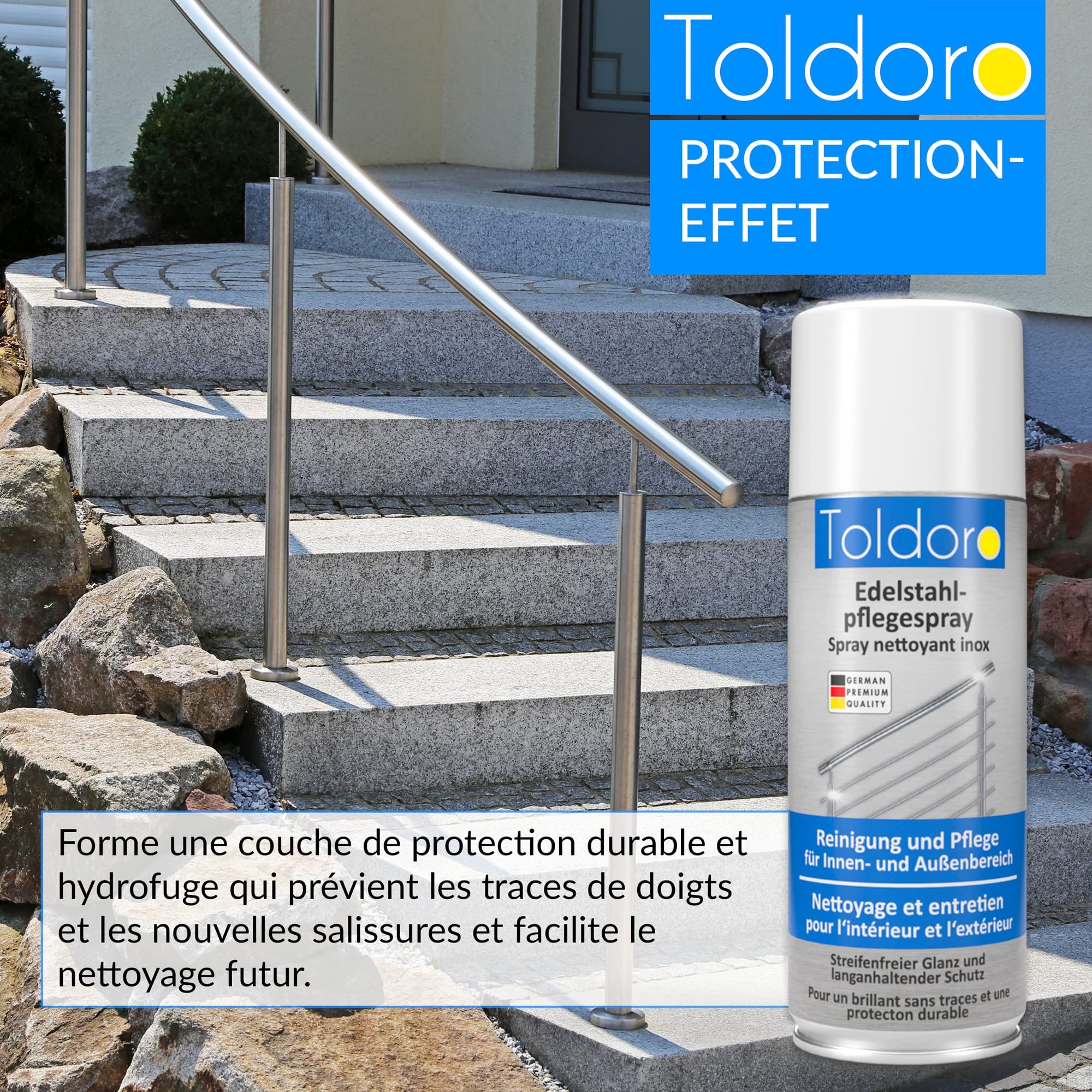 Nettoyant inox professionnel 400ml Toldoro vaporisateur degraissant barbecue cuisine
