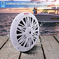 Vista 4 de Pyle Altavoces de montaje en pared con sonido, 200 W blanco y Pyle PLMR692 Altavoces de pie para automóvil, Bluetooth blanco