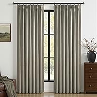 Vista 51 de Cortinas opacas térmicas 100% de 84 pulgadas de longitud, juego de 2 paneles para dormitorio, cortinas de ventana de lino con pinzas plegadas
