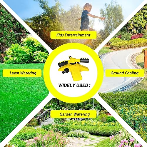 Miniatura 3 de Aspersor para patio, rociador giratorio ajustable para cobertura de área grande, rociadores de césped y patio para manguera