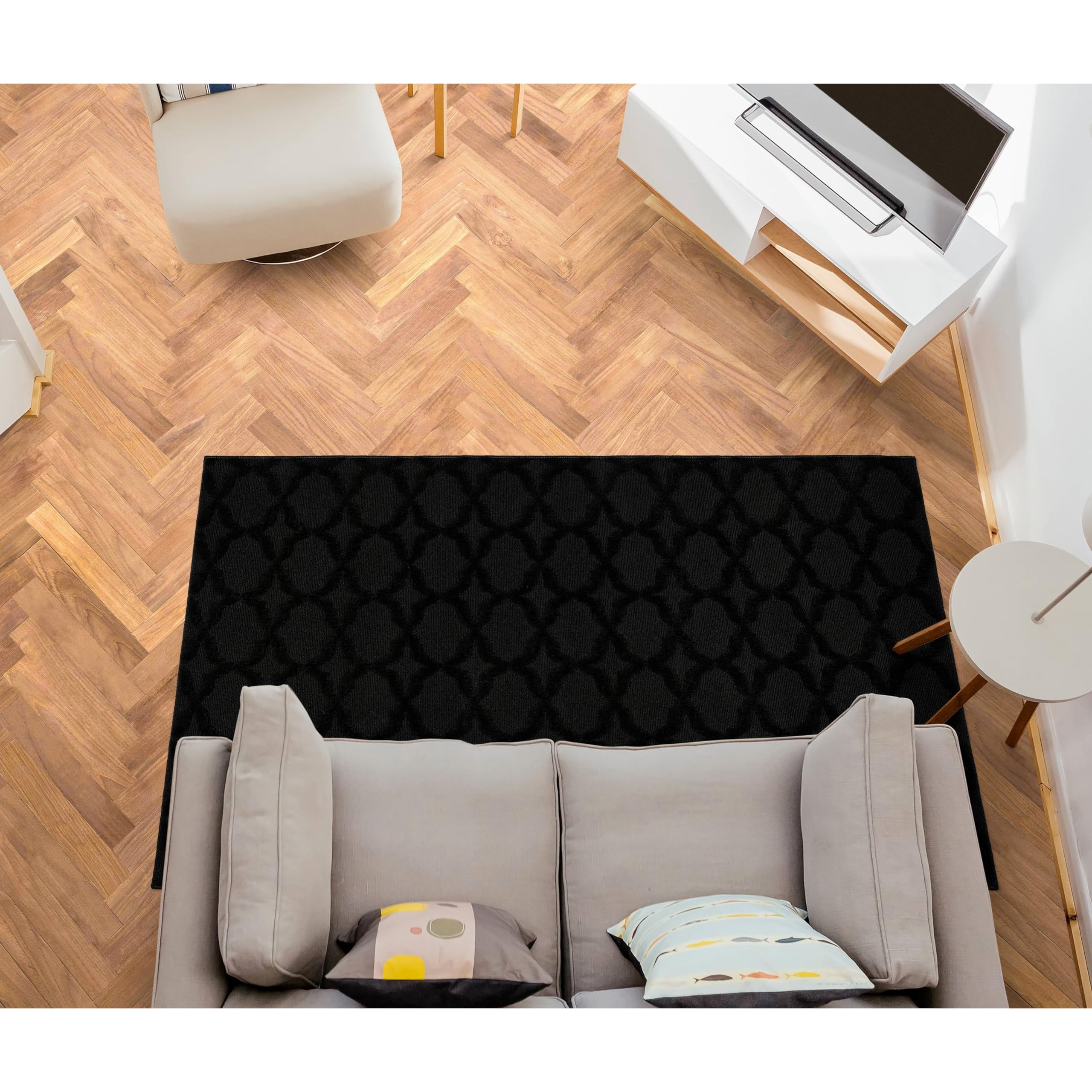 Garland Rug Sparta 8-Feet by 10-Feet Area Rug Black