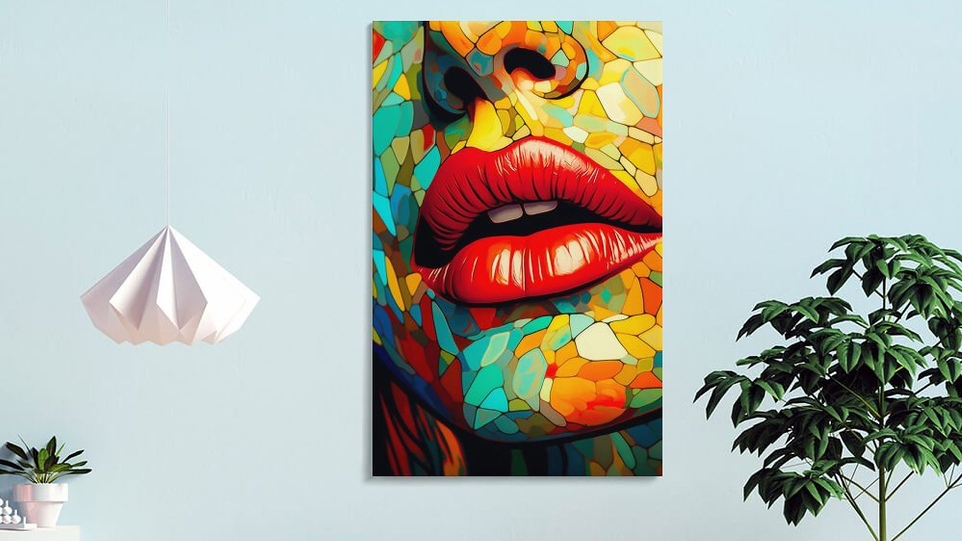 フランシュリッペ　キャンバス　アート Amazon.com: ElephantStock Supple Red Lips Canvas - 1 Panel Glossy