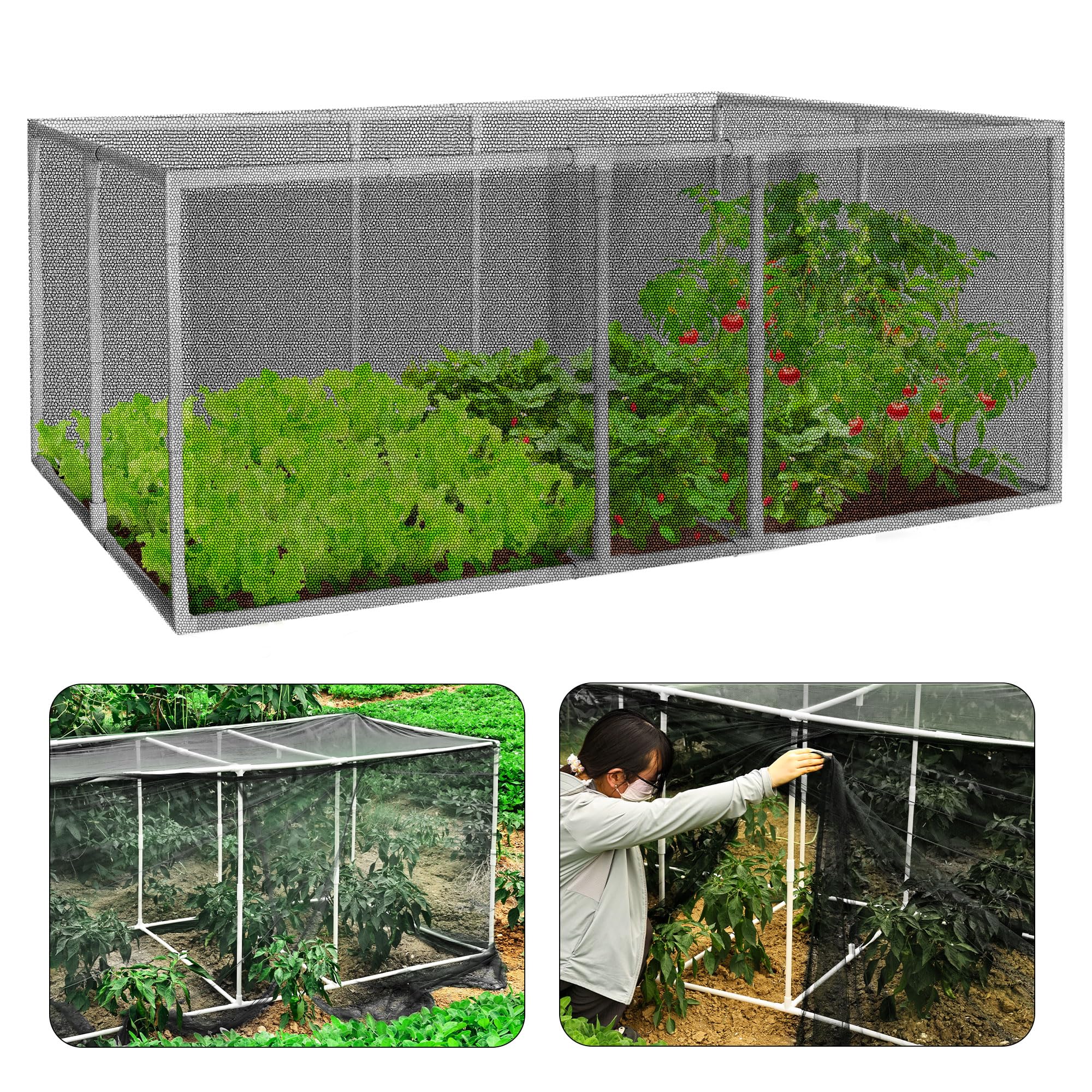 Cages De Culture Pour Plantes De Jardin : Tente De Protection Des Plantes Avec Porte à Fermeture éclair, Housse De Parterre Surélevée, Housse De Parterre De Jardin Avec Cadre, Cages Résistantes Au