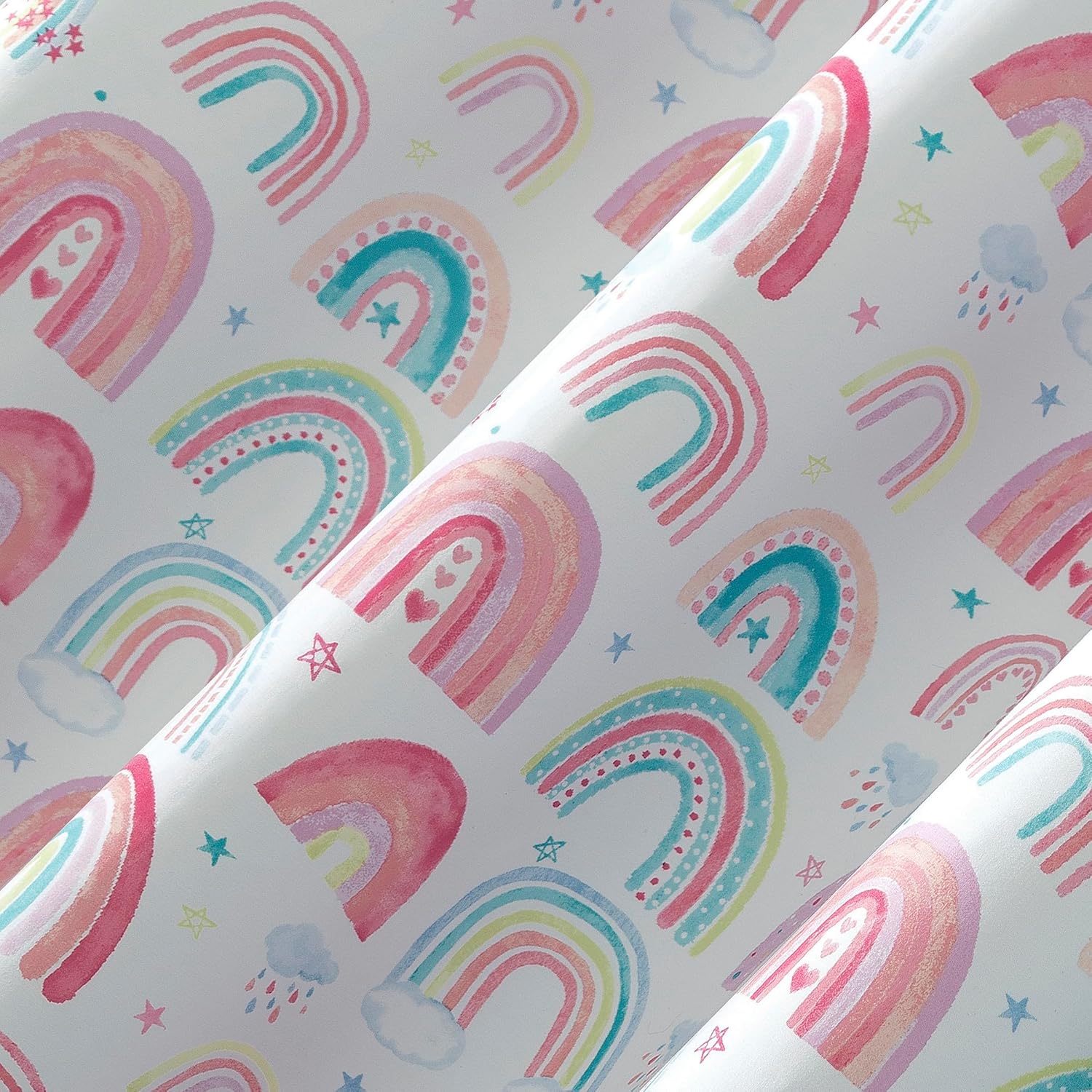 Sun Zero Rainbows Print Total Blackout Grommet Curtain Panel, 40" x 84", Multi