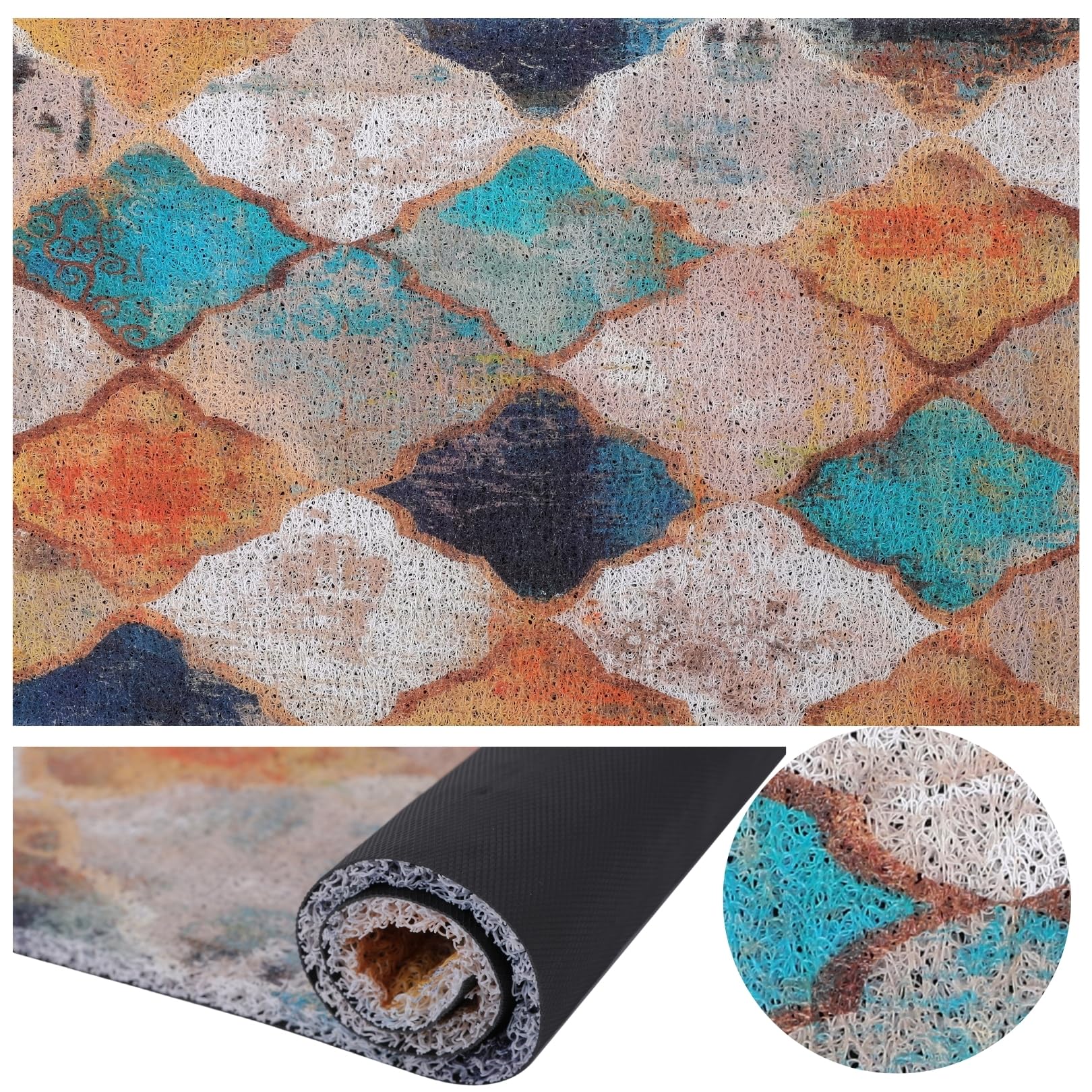 Amazon | 3world 玄関マット 屋内 屋外 ループ状 泥落とし 滑り止め付