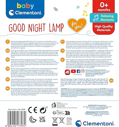 Miniatura 3 de Clementoni - Lámpara de buena noche para bebés, proyector de luz, luces y sonidos, jugar niños de la primera infancia 0 meses + multicolor, 17797