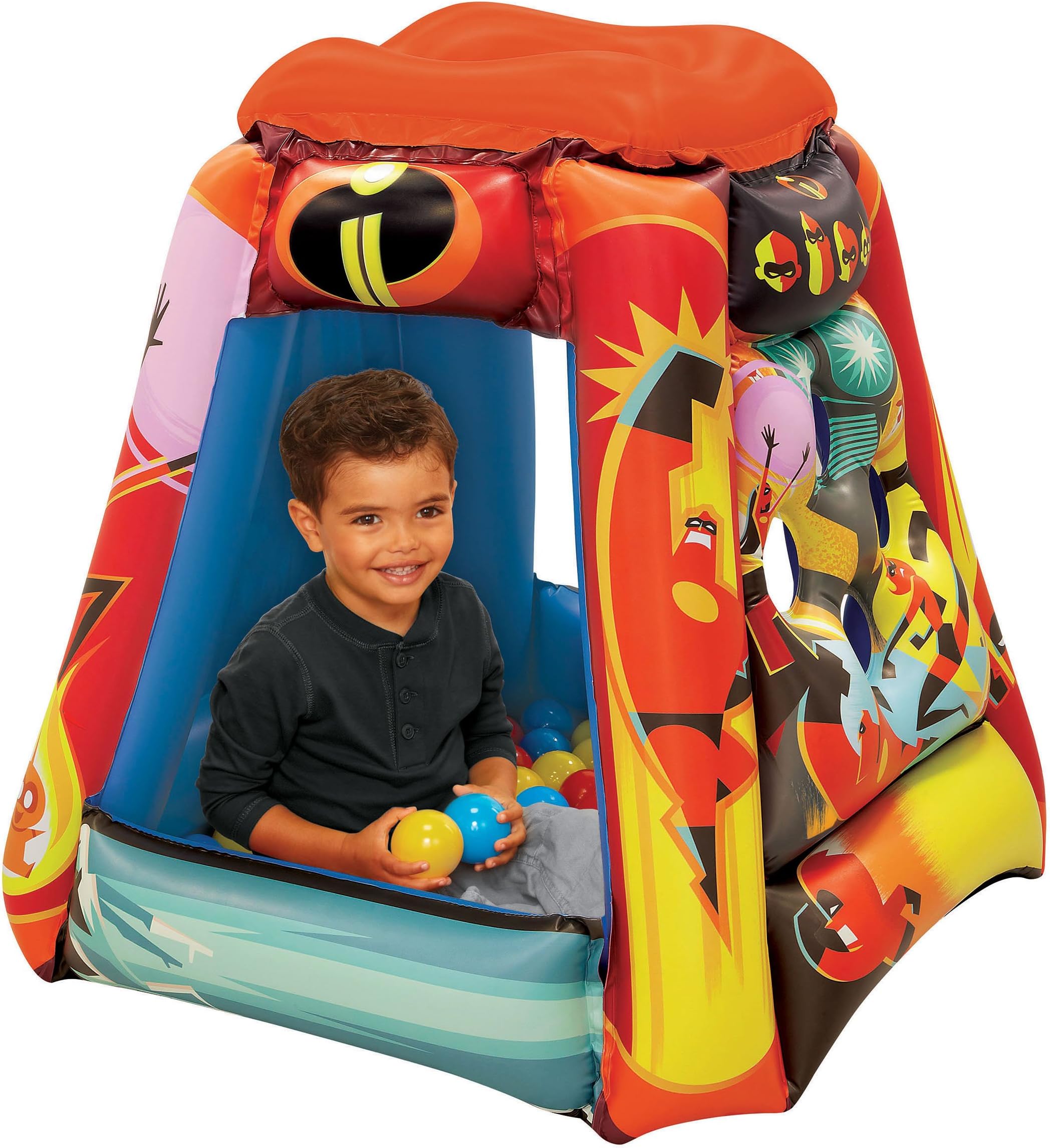 The Incredibles 2 Ball Pit, 1 Inflatable & 20 Sof-Flex Balls, Red, 37"W x 37"D x 34"H